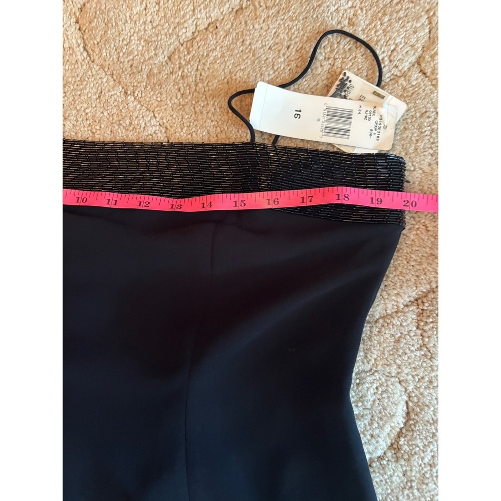 Jones New York NWT Square Neck Beaded Black Dress Party Formal  Size 16 - Picture 7 of 8